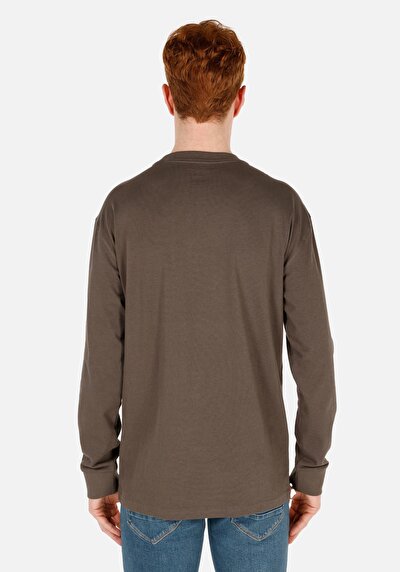 Image de T-shirt À Manches Longues Kaki Regular Fit  Homme