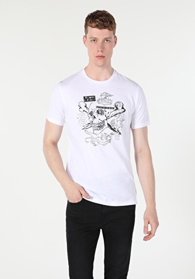 Image de T-shirt À Manches Courtes Blanc Regular Fit  Homme