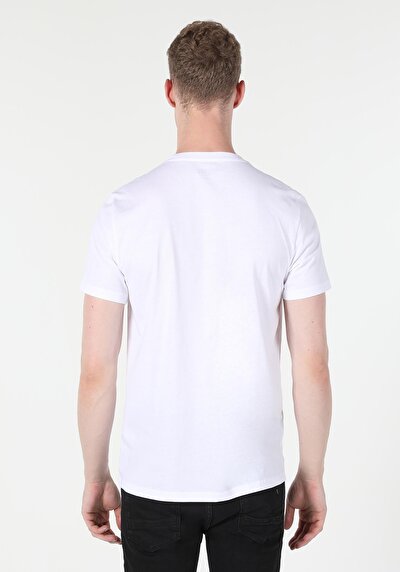 Image de T-shirt À Manches Courtes Blanc Regular Fit Homme