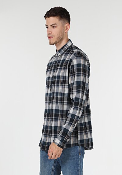 Image de Chemise À Manches Longues Marine Homme