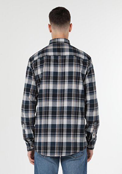 Image de Chemise À Manches Longues Marine Homme