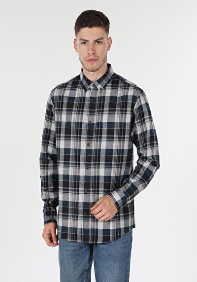 Image de Chemise À Manches Longues Marine    Homme
