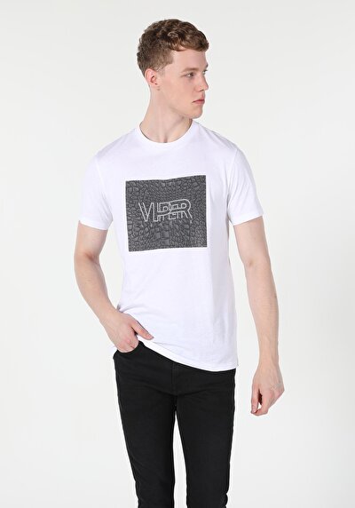 Image de T-shirt À Manches Courtes Blanc Regular Fit Homme
