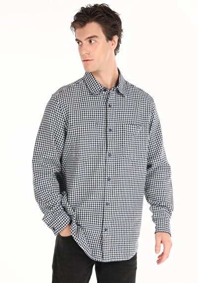 Image de Chemise À Manches Longues Marine    Homme