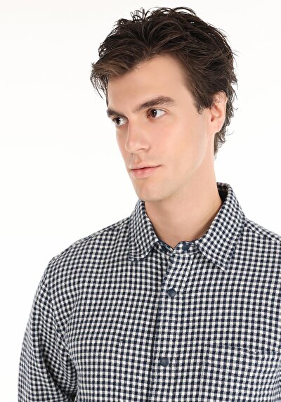 Image de Chemise À Manches Longues Marine    Homme
