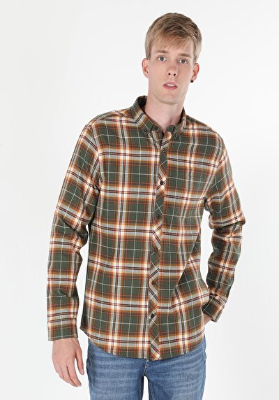 Image de Chemise À Manches Longues Kaki    Homme