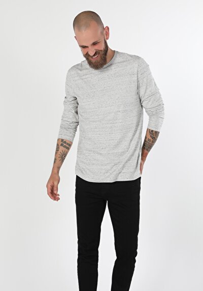 Image de T-shirt À Manches Longues Gris Regular Fit  Homme