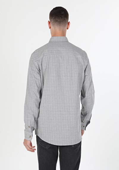 Image de Chemise À Manches Longues Gris Regular Fit   Homme