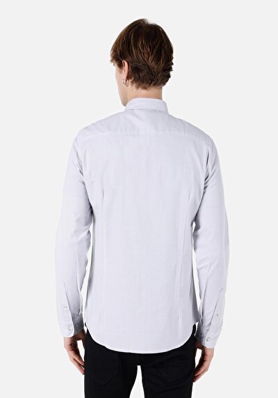 Image de Chemise À Manches Longues Blanc Slim Fit Homme