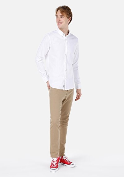 Image de Chemise À Manches Longues Blanc Slim Fit Homme