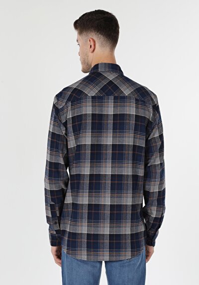 Image de Chemise À Manches Longues Bleu Regular Fit   Homme