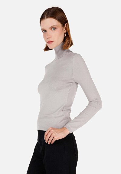 Image de Pull Gris Slim Fit Manches Longues  Femme