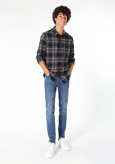 Image de Chemise À Manches Longues Anthracite Regular Fit Homme