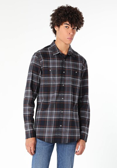 Image de Chemise À Manches Longues Anthracite Regular Fit   Homme