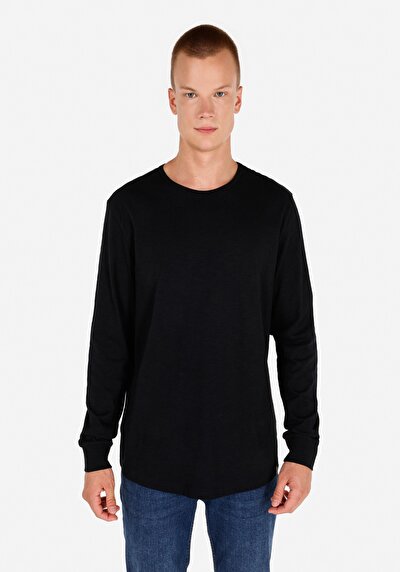Image de T-shirt À Manches Longues Noir Regular Fit Homme