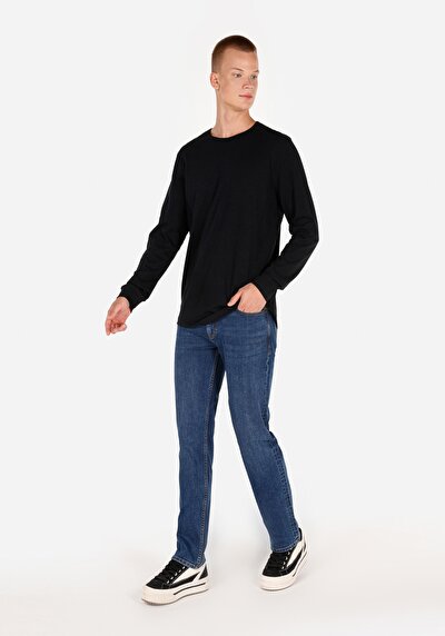 Image de T-shirt À Manches Longues Noir Regular Fit  Homme