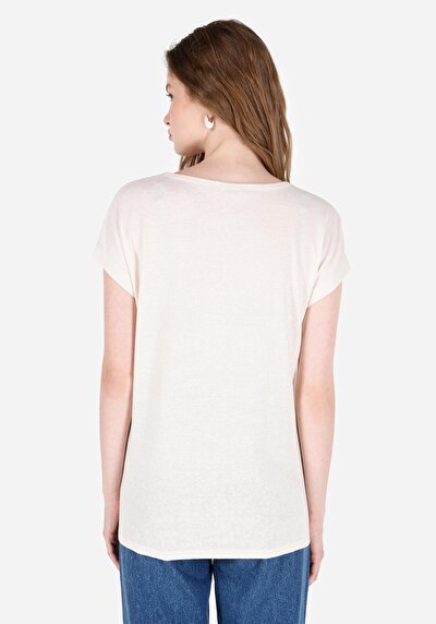 Image de T-shirt À Manches Courtes Ecru Femme