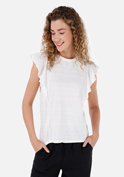 Image de T-shirt À Manches Courtes Blanc Regular Fit Jakarli Femme