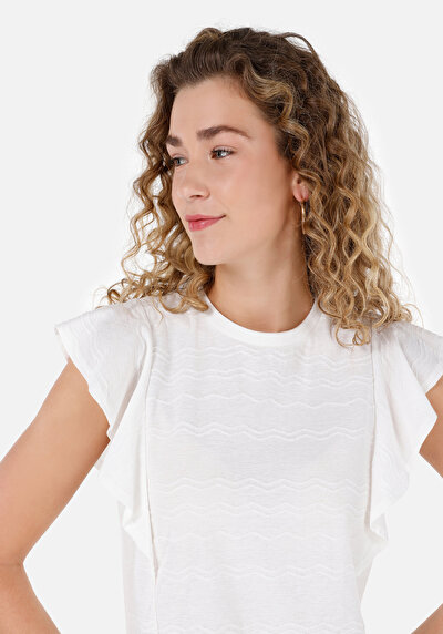 Image de T-shirt À Manches Courtes Blanc Regular Fit Jakarli Femme