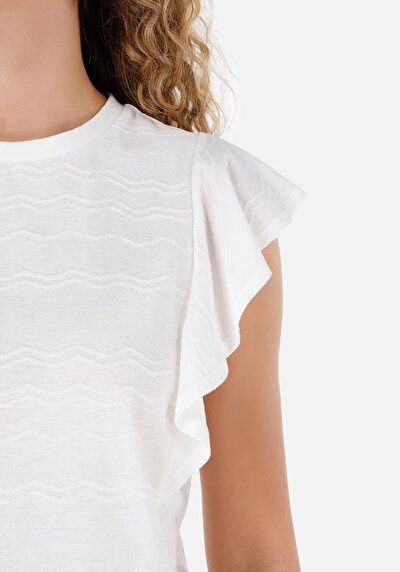 Image de T-shirt À Manches Courtes Blanc Regular Fit Jakarli Femme
