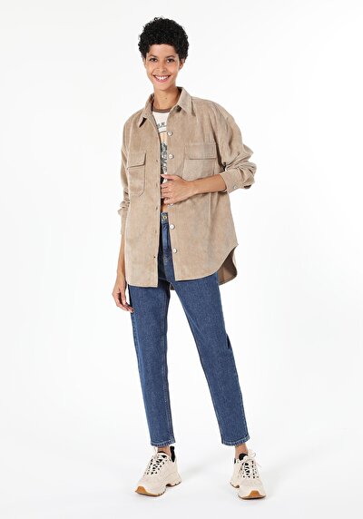 Image de Chemise À Manches Longues Beige    Femme
