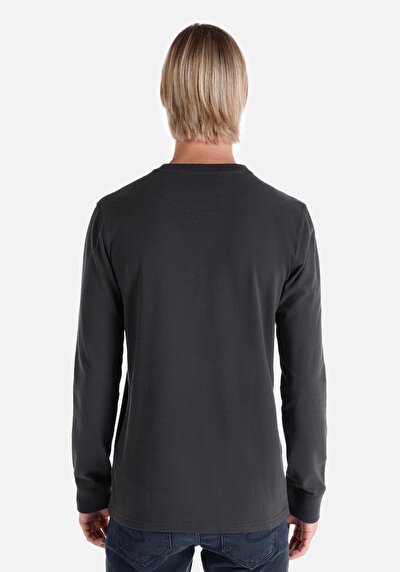 Image de T-shirt À Manches Longues Anthracite Slim Fit  Homme