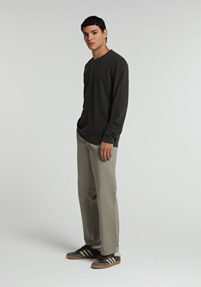 Image de T-shirt À Manches Longues Anthracite Slim Fit Homme