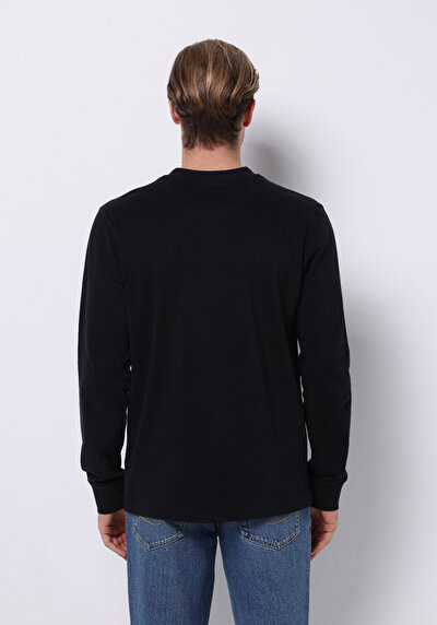 Image de T-shirt À Manches Longues Noir Slim Fit  Homme