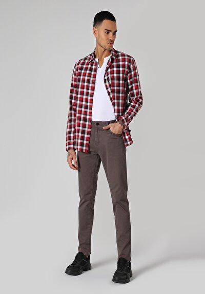 Image de Pantalon Anthracite Straight Leg Low Rise En Chino Straight Fit Homme