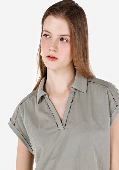 Image de T-shirt À Manches Courtes Vert Regular Fit Femme