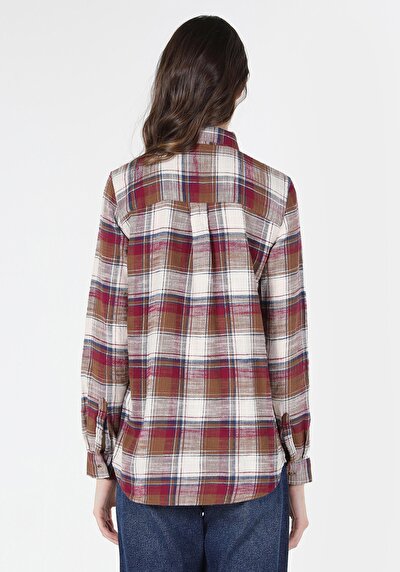 Afficher les détails de Chemise À Manches Longues Bordeaux Regular Fit   Femme