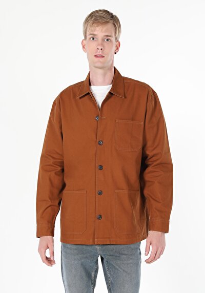 Image de Chemise À Manches Longues Marron Homme