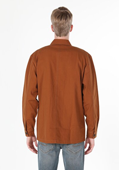 Image de Chemise À Manches Longues Marron Homme