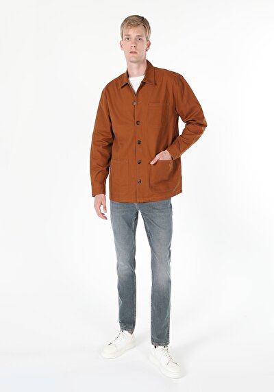 Image de Chemise À Manches Longues Marron Homme