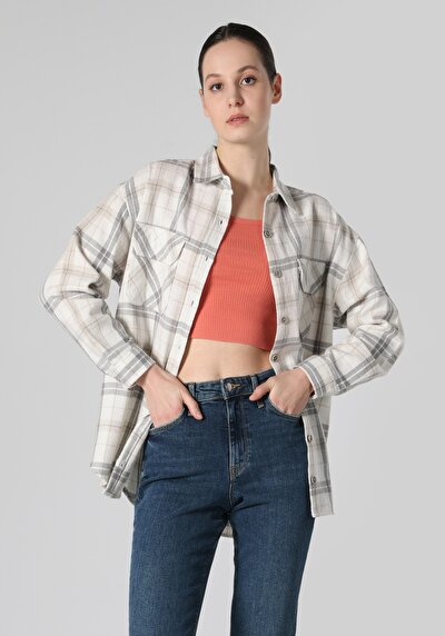 Image de Chemise À Manches Longues Beige Regular Fit   Femme