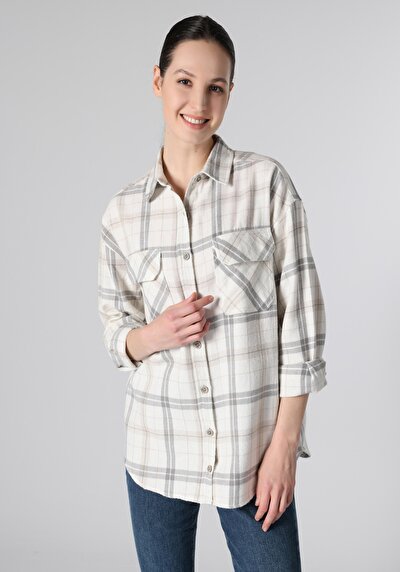 Image de Chemise À Manches Longues Beige Regular Fit Femme