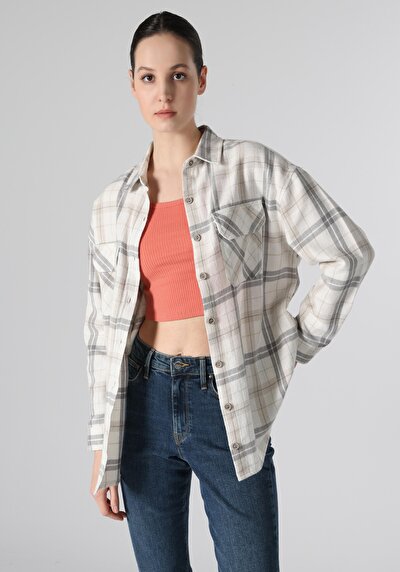 Image de Chemise À Manches Longues Beige Regular Fit   Femme