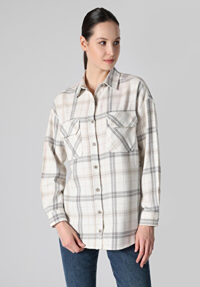 Image de Chemise À Manches Longues Beige Regular Fit   Femme