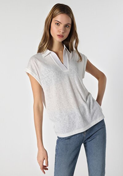 Image de T-shirt À Manches Courtes Blanc Regular Fit  Femme