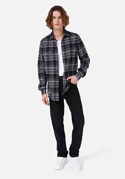 Image de Chemise À Manches Longues Anthracite    Homme