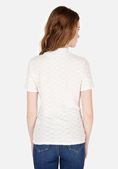 Image de T-shirt À Manches Courtes Blanc Slim Fit Droit Femme