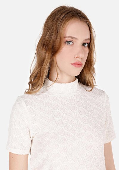 Image de T-shirt À Manches Courtes Blanc Slim Fit Droit Femme