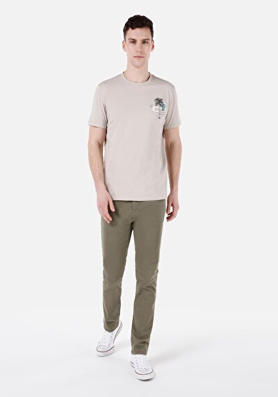 Image de Pantalon Kaki Straight Leg Low Rise En Chino Straight Fit Homme