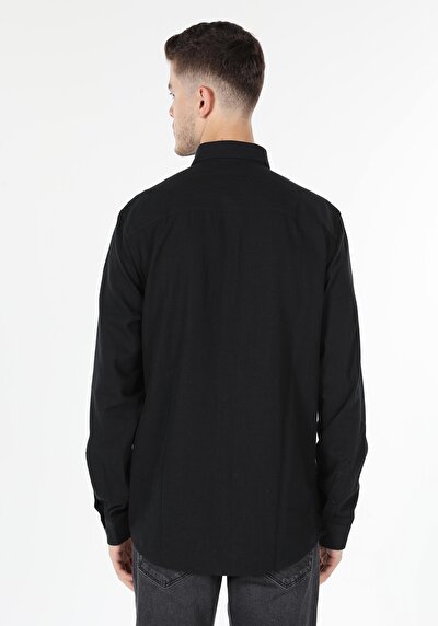 Image de Chemise À Manches Longues Noir Homme