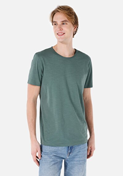 Image de T-shirt À Manches Courtes Vert Regular Fit Homme