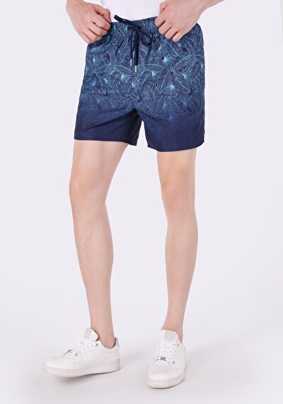 Image de Short De Bain Marine Slim Fit Doublé Homme