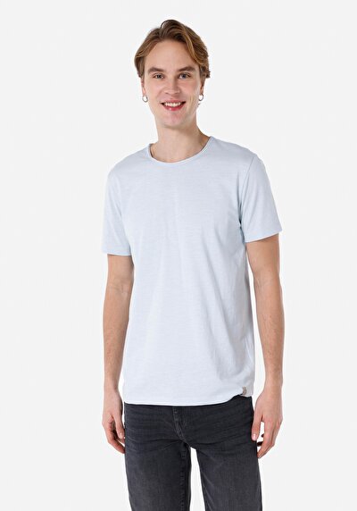 Image de T-shirt À Manches Courtes Bleu Regular Fit Homme