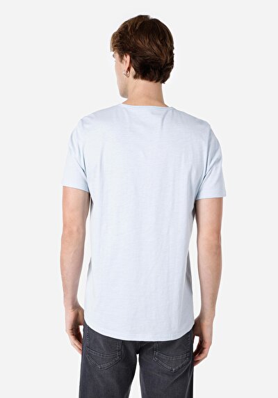 Image de T-shirt À Manches Courtes Bleu Regular Fit Homme