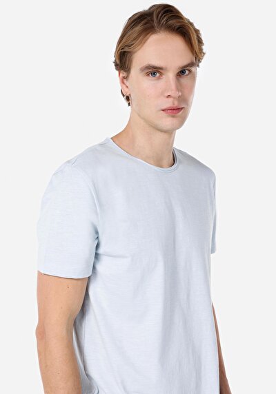 Image de T-shirt À Manches Courtes Bleu Regular Fit Homme