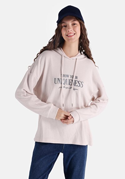 Image de T-shirt À Manches Longues Ecru Regular Fit Femme